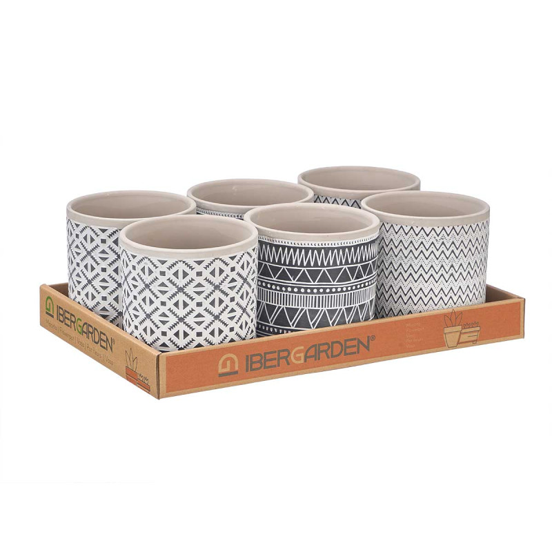 CEMENT POT ASSORTED 3 CERAMICS