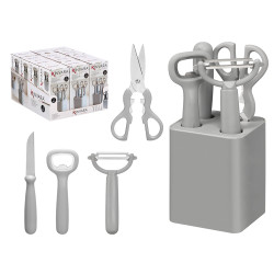 SET 5PZ UTENSILI DA CUCINA GRIGI