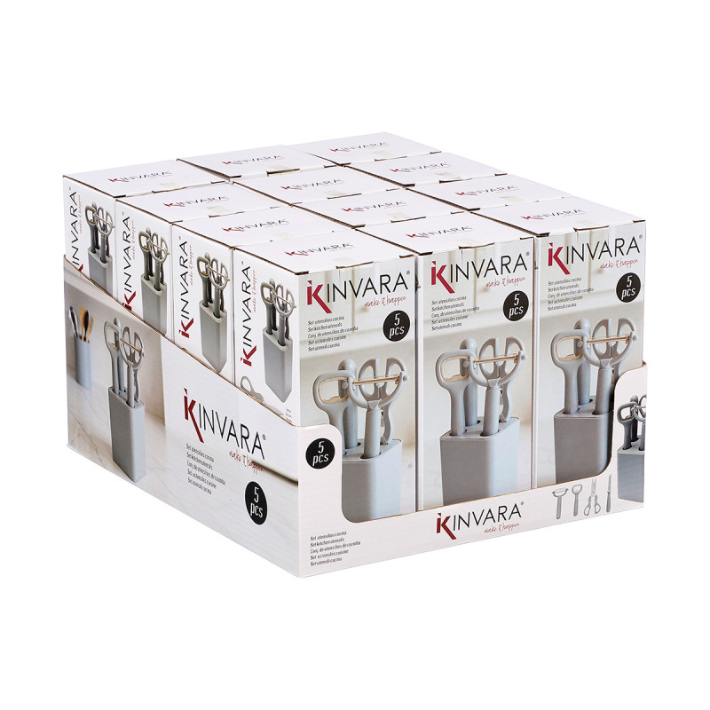 SET 5PCS GRAY KITCHEN UTENSILS