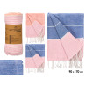 PARÉO RAYURES ASSORTIES 2 COULEURS ROSE BLEU 90 CM