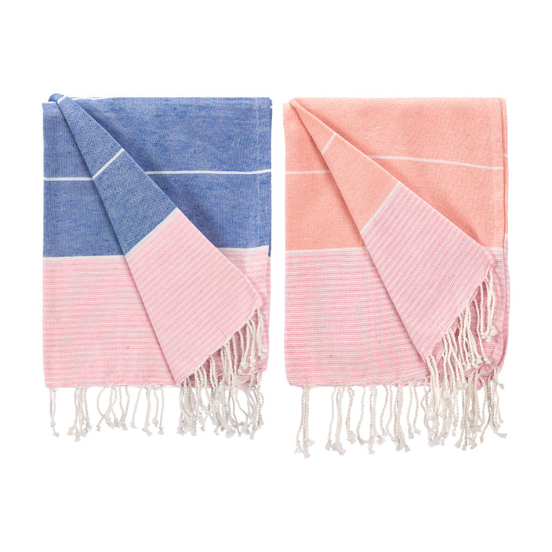 PAREO RISCAS SORTIDAS 2 COR ROSA AZUL 90 CM