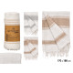 PAREO RAYURES ASSORTIES 2 COULEURS BEIGE GRIS 180C