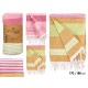 PARÉO RAYURES ASSORTIES 2 COULEURS MARRON ROSE 180