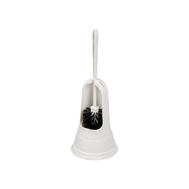 WHITE ROUND PLASTIC TOILET BRUSH