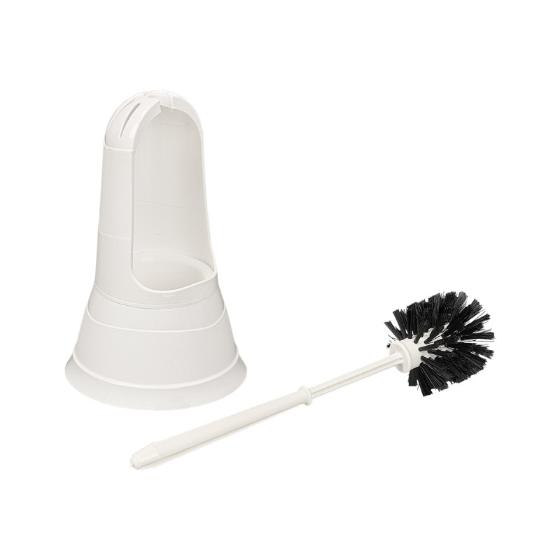 BROSSE WC PLASTIQUE ROND BLANC
