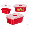 1L RED MICROWAVE LUNCH BOX STEAM VENT