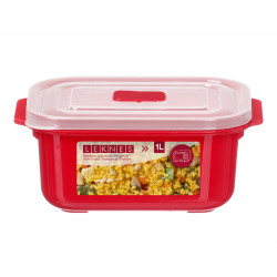1L RED MICROWAVE LUNCH BOX STEAM VENT