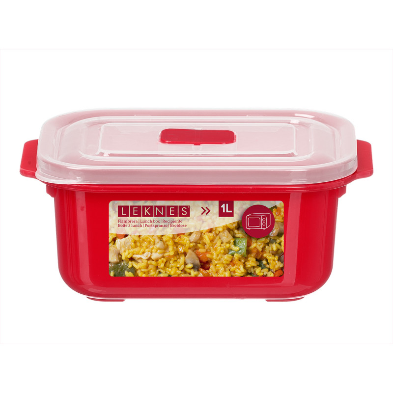 1L RED MICROWAVE LUNCH BOX STEAM VENT