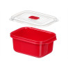 1L RED MICROWAVE LUNCH BOX STEAM VENT