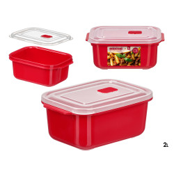 BOÎTE À LUNCH ROUGE MICRO-ONDES OUVERTURE 2L