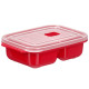1,2L RED MICROWAVE LUNCH BOX DIVIDER STEAM VENT