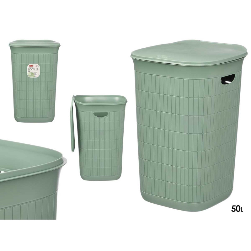 CESTO ROUPA VERDE MENTA DOMUS 50L