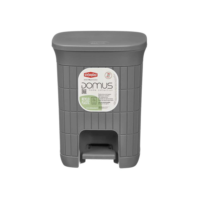 PATTUMIERA DA BAGNO DOMUS GRIGIO BLU 6L