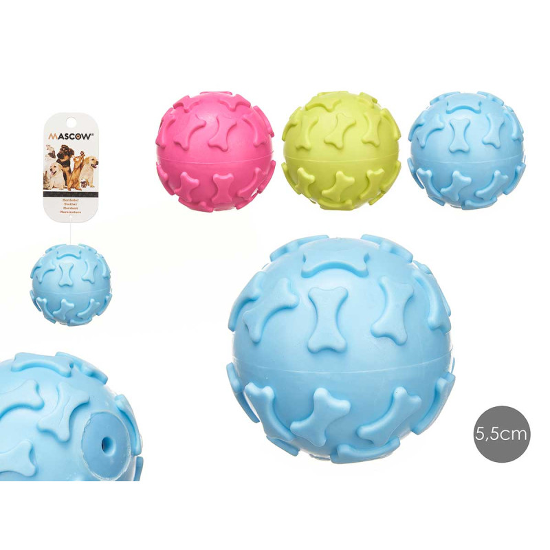 SILICONE BALL BONE 5,5CM ASSORT 3