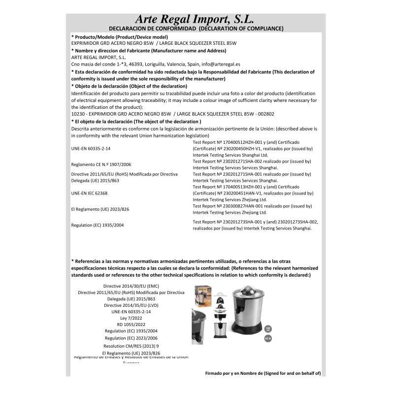ESPREMEDOR GRD AÇO PRETO 85W