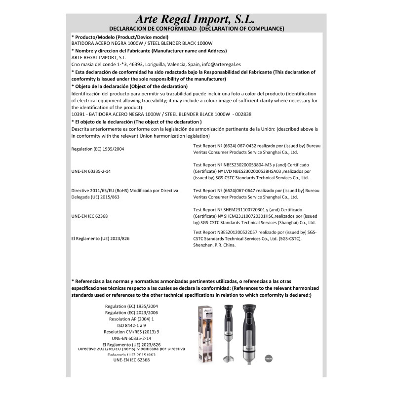 FRULLATORE ACCIAIO NERO 1000W
