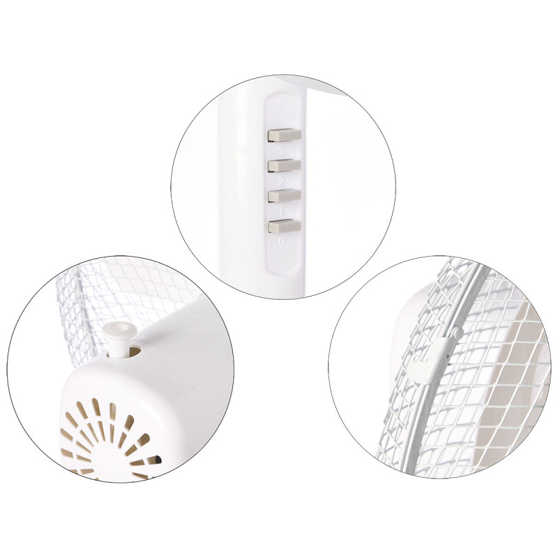 STANDING FAN WHITE 40W GREY BUTTONS 