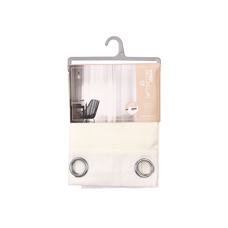 CORTINA BRANCA COM RISCAS