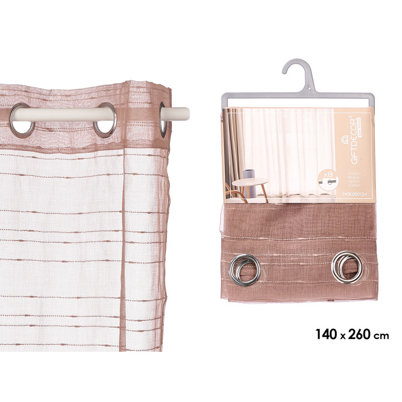CORTINA MARRON RAYAS HORIZONTALES