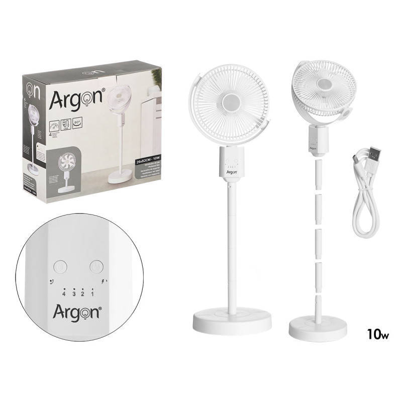 VENTILATEUR PIED USB 10W BLANC