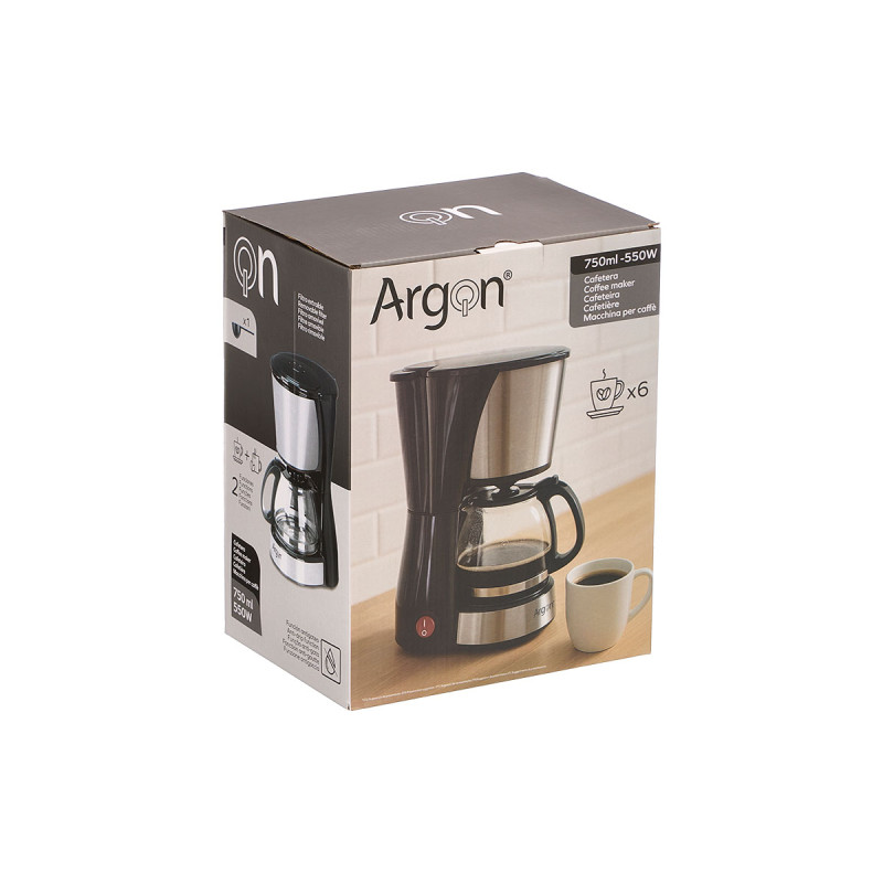 COFFEE MAKER GLASS FILTER 6 CUPS 750ML 550W