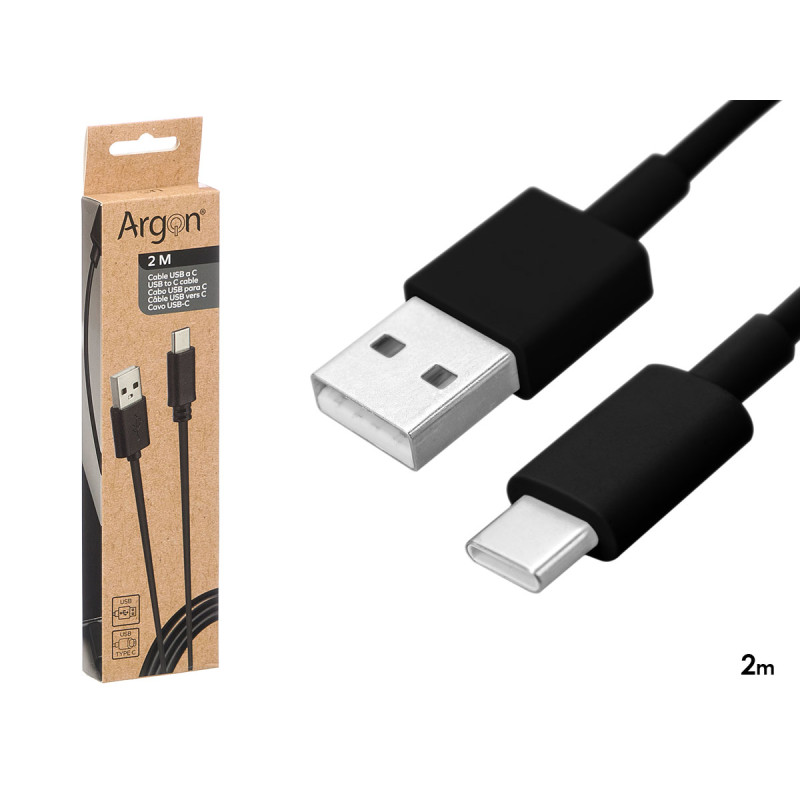 CÂBLE USB À C NOIR 2M