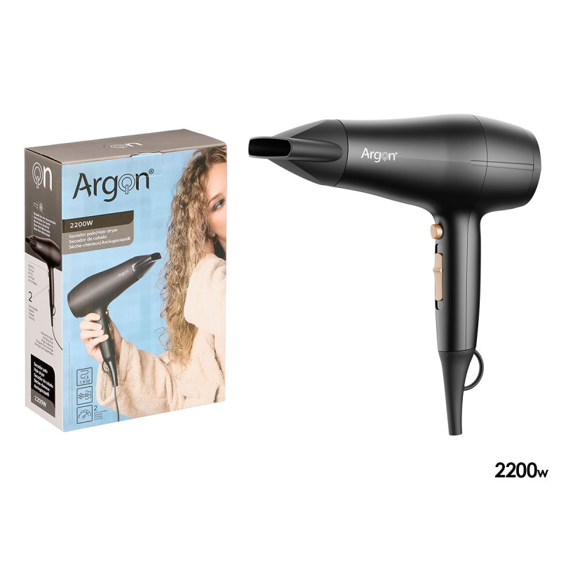 SECADOR PELO NEGRO DORADO MATE 2200W