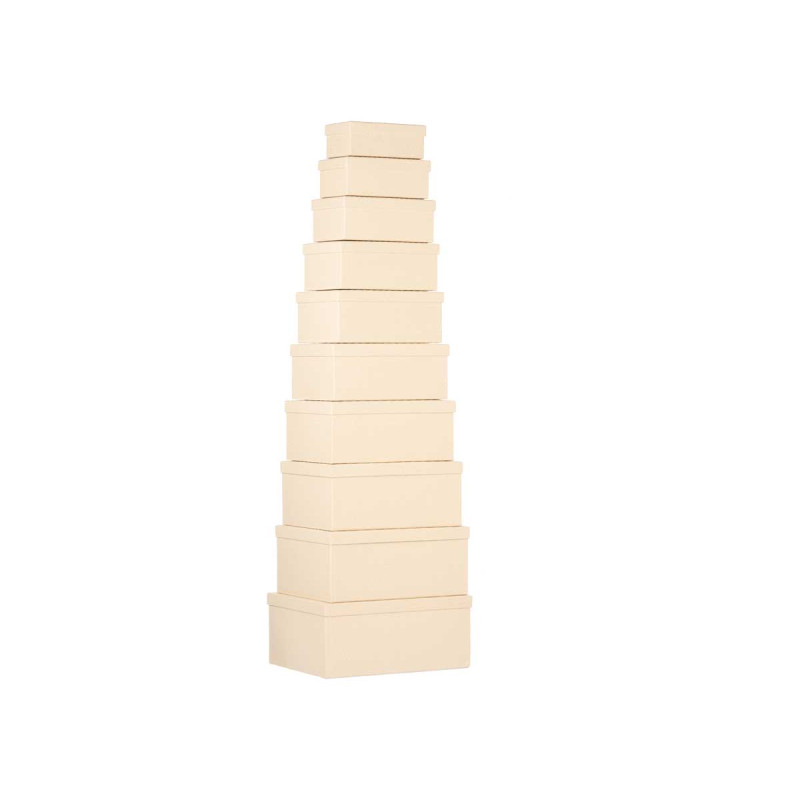 CONJ 10 CAIXAS CARTAO RECTANGULAR NATURAL