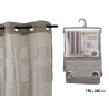 CORTINA 140X260CM 8 ANILLAS GRIS BLANCO