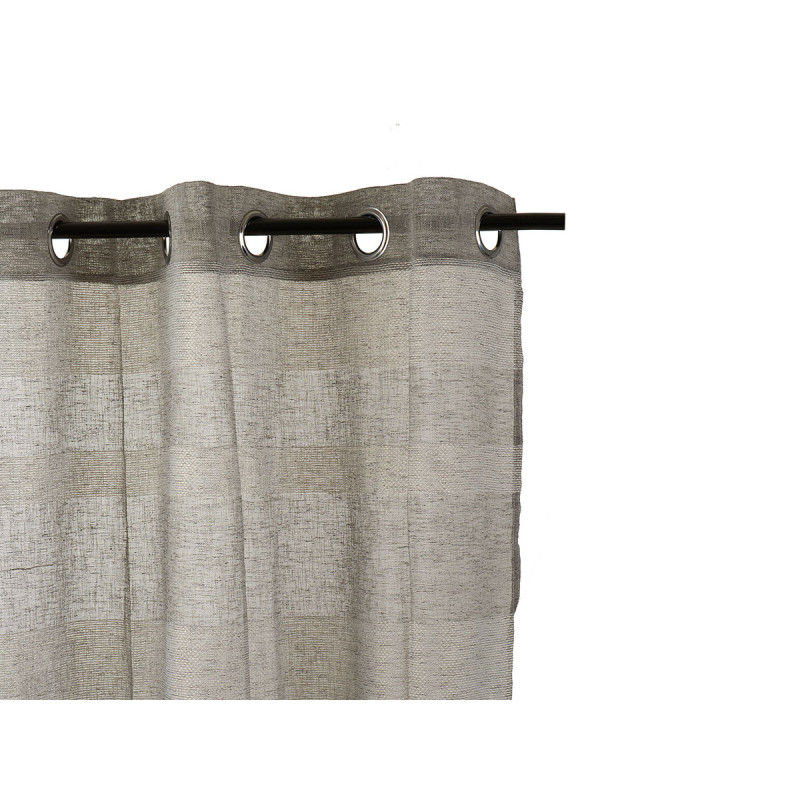 RIDEAU 140X260CM 8 ANNEAUX GRIS BLANC