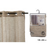RIDEAU 140X260CM 8 ANNEAUX BEIGE