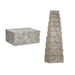 CONJ 10 CAIXAS CARTAO RECTANGULAR ANTRACITE RISCAS