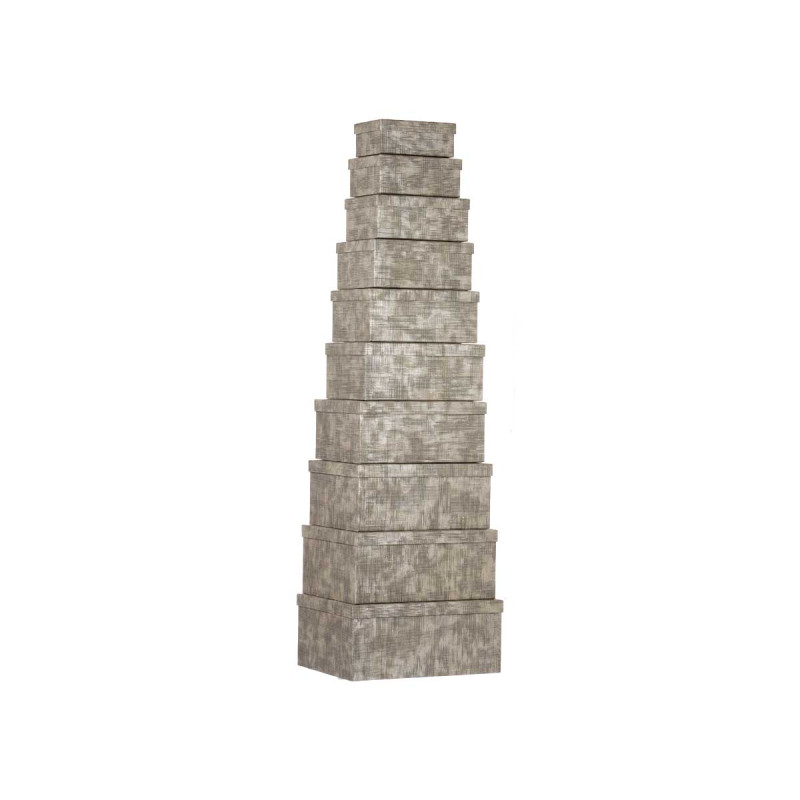 CONJ 10 CAIXAS CARTAO RECTANGULAR ANTRACITE RISCAS