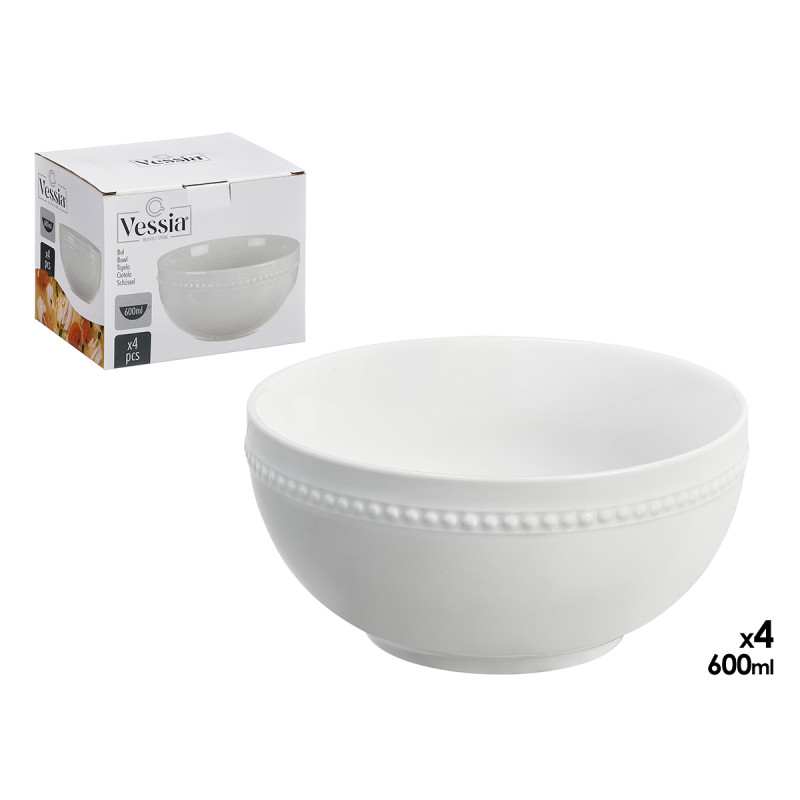 SET 4 BOL À POIS 600ML