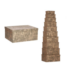 CONJ 10 CAIXAS CARTAO RECTANGULAR CASTANHO RISCAS