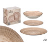 12PCS TABLEWARE STRIPED BROWN