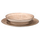 STOVIGLIE 12PZ RIGHE MARRONE