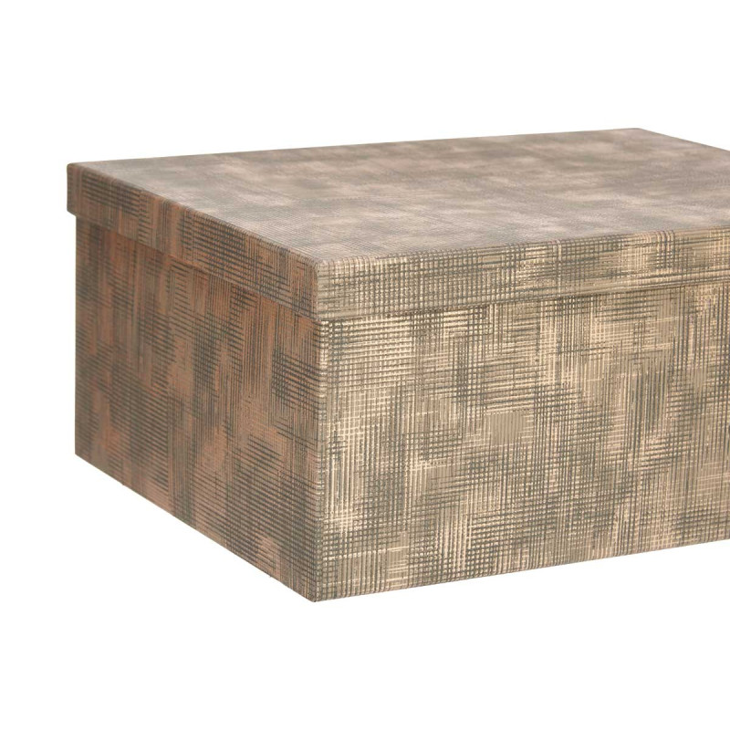 CONJ 10 CAIXAS CARTAO RECTANGULAR CASTANHO RISCAS