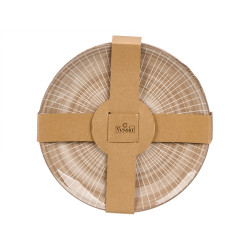 PRATO LISO RISCAS CASTANHO 27CM
