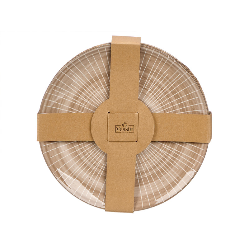 PLATO LLANO RAYAS MARRON 27CM