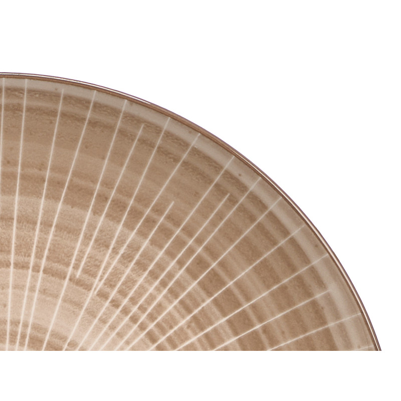 PIATTO PIANO RIGHE MARRONE 27CM