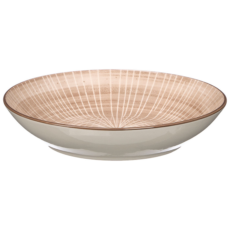 PLATO HONDO RAYAS MARRON 20CM