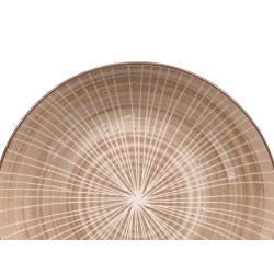 PIATTO FONDO RIGHE MARRONE 20CM