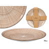 PLATO POSTRE RAYAS MARRON 19CM