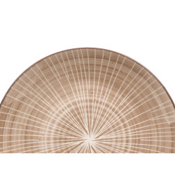 PIATTO DESSERT RIGHE MARRONE 19CM