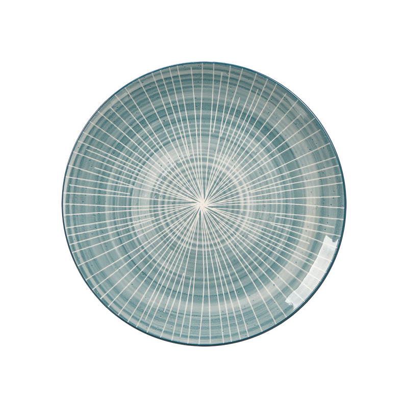 DINNER PLATE STRIPED BLUE 27CM