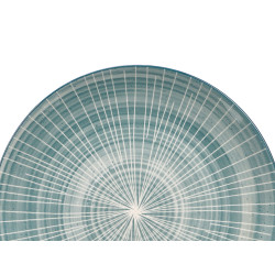 ASSIETTE PLATE RAYURES BLEUES 27CM