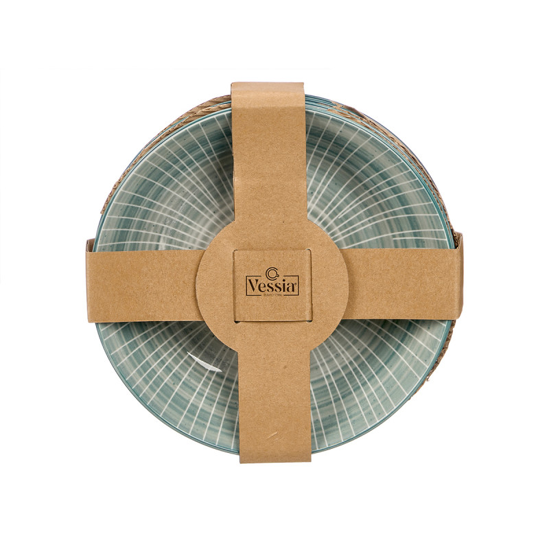SOUP PLATE STRIPED BLUE 20CM