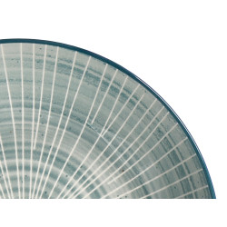 PIATTO FONDO RIGHE BLU 20CM