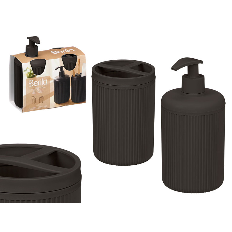 BLACK STRIPED DISPENSER CUP SET